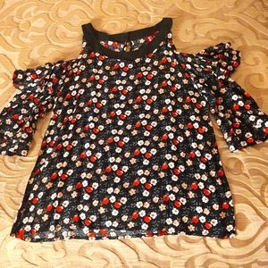 NWT Cutie Patootie Girl's Cold Shoulder Floral Top